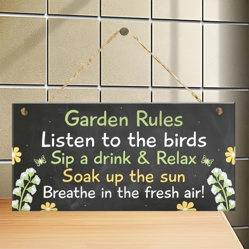 2 Pcs Wooden Sign Welcome To The Secret Garden Garden Rules Hanging Plaque Cottage Decor 7.9 X 3.9 Inch Wall Gate Sign