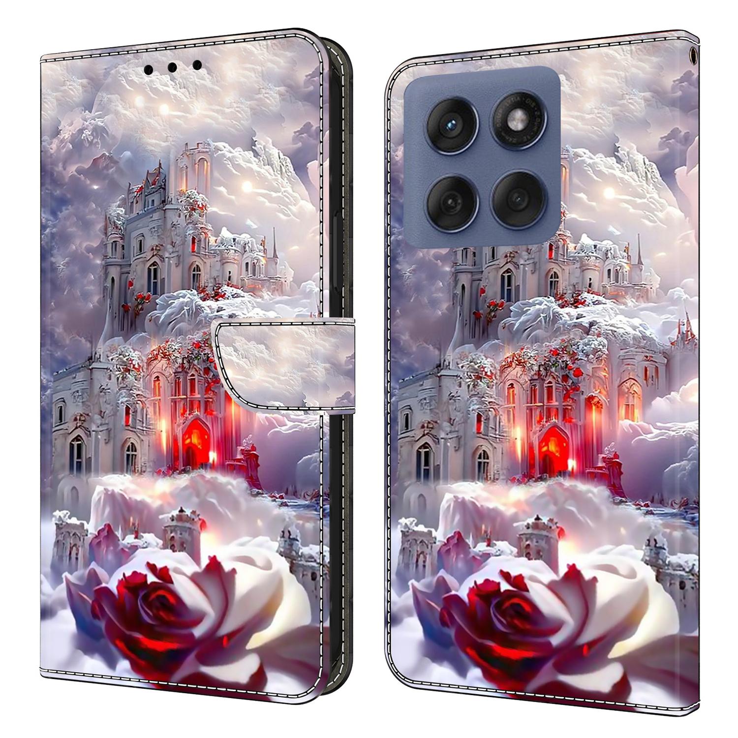 

For Motorola Edge 60 Pro 5G Case Wallet Stand Pattern Printing PU Leather Flip Phone Cover Castle