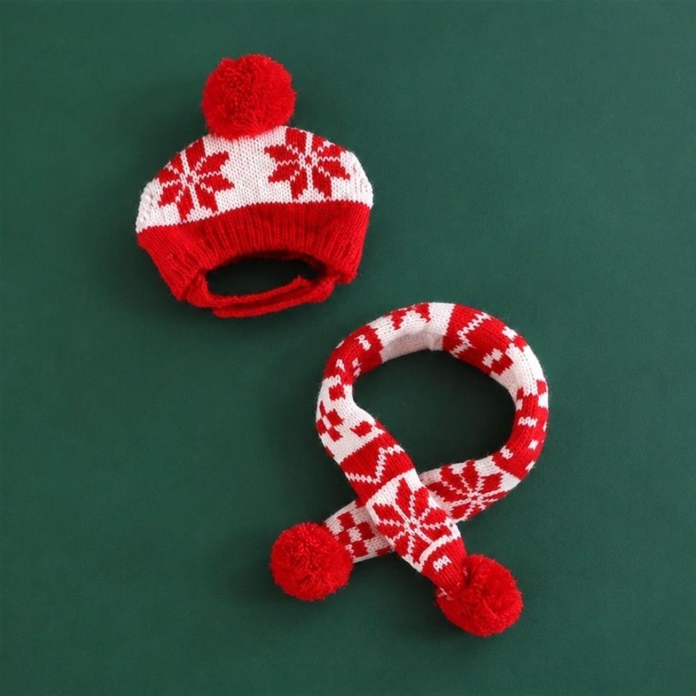 Green Red Pet Dress Up Set Adjustable Pet Knitted Suit Xmas Pet Costume