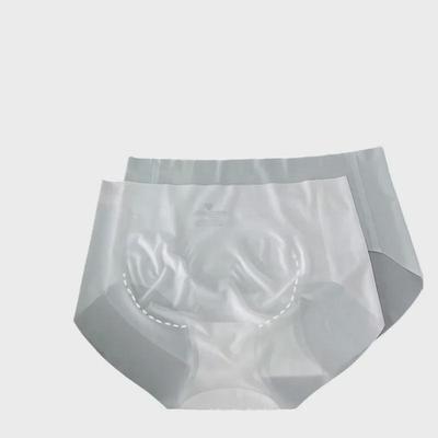 "New Ultra-Thin Seamless Ice Silk Women's Mid-Waist Briefs - Breathable & Light for Summer"