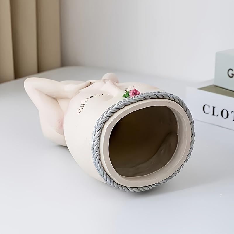 1pc Figura Vaso di fiori Donne Faccia Statua Vaso Fioriera Ornamenti per interni ed esterni Decorazioni per la casa Giardino Patio (4,7*7,3*3,4 pollici)