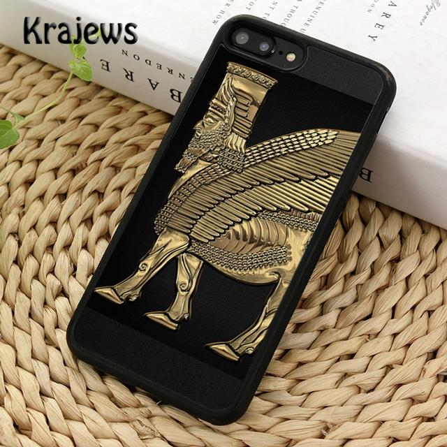 Krajews Lamassu Assyrian Mesopotamian Phone Case Cover For iPhone 17 Air 16 15 14 plus 12 13 pro max Fundas