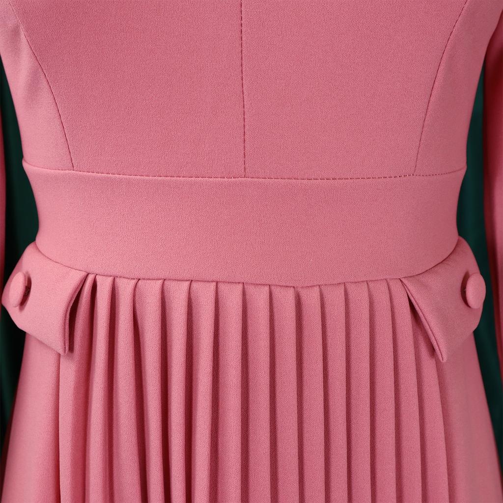 Elegante Bürokleider Damen Übergröße O-Ausschnitt Faltenkleid Wadenlang Formell Damen Business Arbeitskleidung Kleid