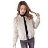 Women's Gold Velvet Quilted Cotton Coat - 2025 Autumn/Winter, Slim Fit, Thick, Warm