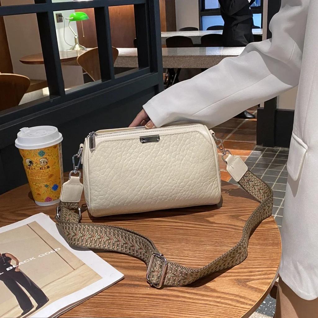 Echte Damen-Handtasche aus echtem Leder, Damen-Umhängetasche, Crossbody-Tasche, Mehrere Fächer, Ste-Muster, Pendler-Umhängetasche
