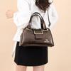 Women’s Crocodile Texture Top Handle Bag with Gold Buckle Casual Chic Shoulder Handbag for Daily Office Use