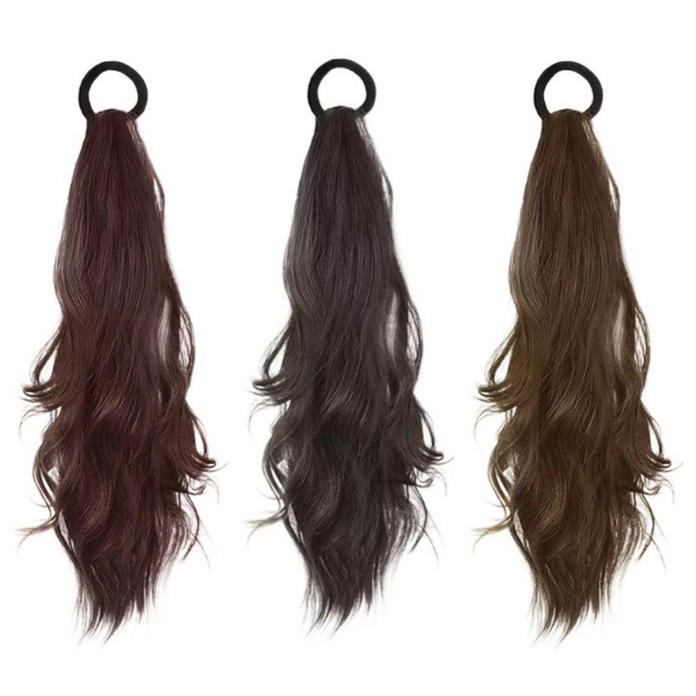 Korean Hair Band Long Wavy Ponytail Elastics Hair Ties Pony Tail Hairpiece  Girls