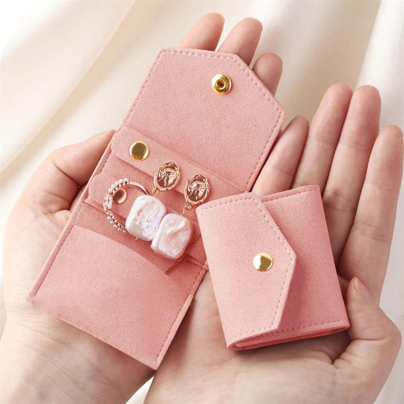 Mini Jewelry Case Functional Storage Organizer Foldable Jewelry Bags for Ring Earring Necklace Packing Pouches Travel