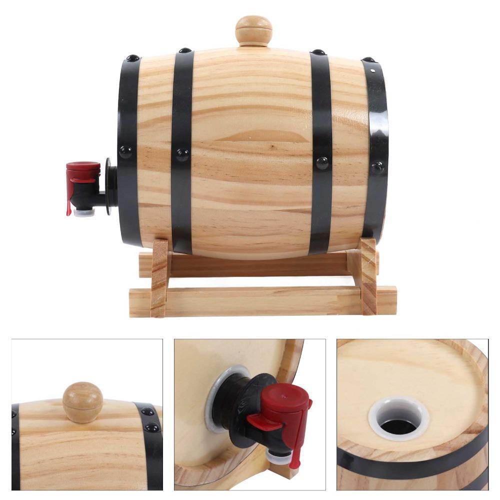 7 piece With Stand Beer Barrels Pine Wood Whiskey Barrels Vintage Wooden Wine Barrels Home