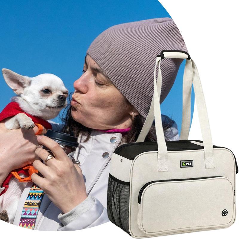 Small Dog Carrier Purse Backpack Soft Pet Sling with Large Pockets for Puppy Comfortable Cat Travel Bag for Car Rides Vet Visit
