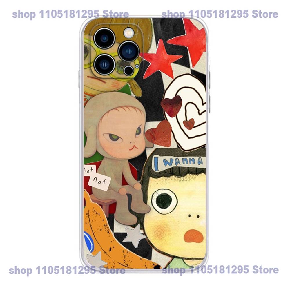 Cute Y-Yoshitomo Nara Phone Case For iPhone 17,16,15,14,13,12,11 X,Plus,Pro,Max,XR,Plus,E,Mini Transparent Soft Cover