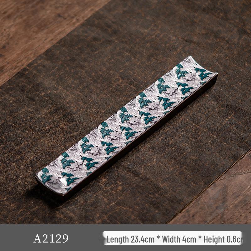 Guochao River & Mountain Ceramic Incense Holder - Retro Incense Stick Tray for Indoor Use