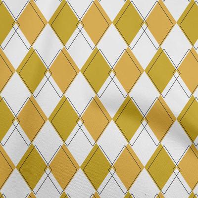 Cotton Flex Dark Mustard Fabric Check Argyle Sewing Fabric By The Yard Printed Diy Clothing Sewing Supplies 40 Inch