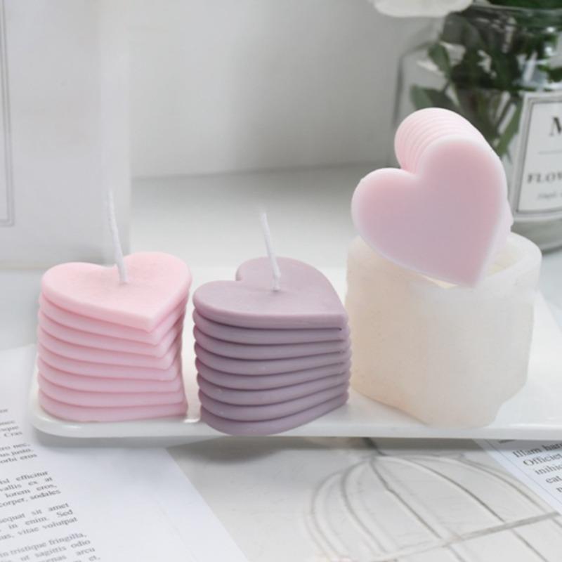 Rotating Stacking Love Silicone Mold Handmade Wax Candle Gypsum Decoration Mold Soap Molds Kitchen Baking Cake Chocolate Mould