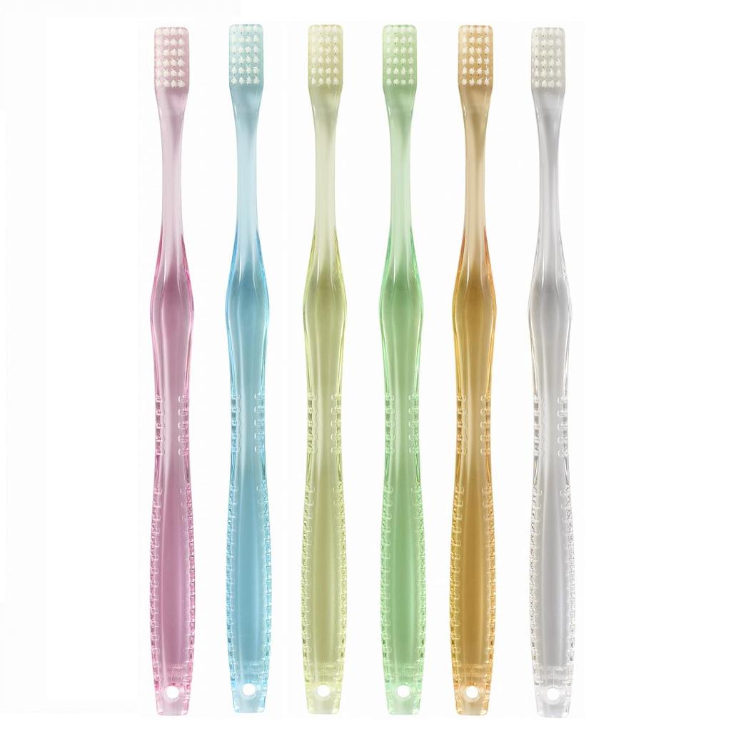 Toothbrush selected dental hygienists square shape Line cap made Japan set 6 4 rows 24 holes (REGULAR)