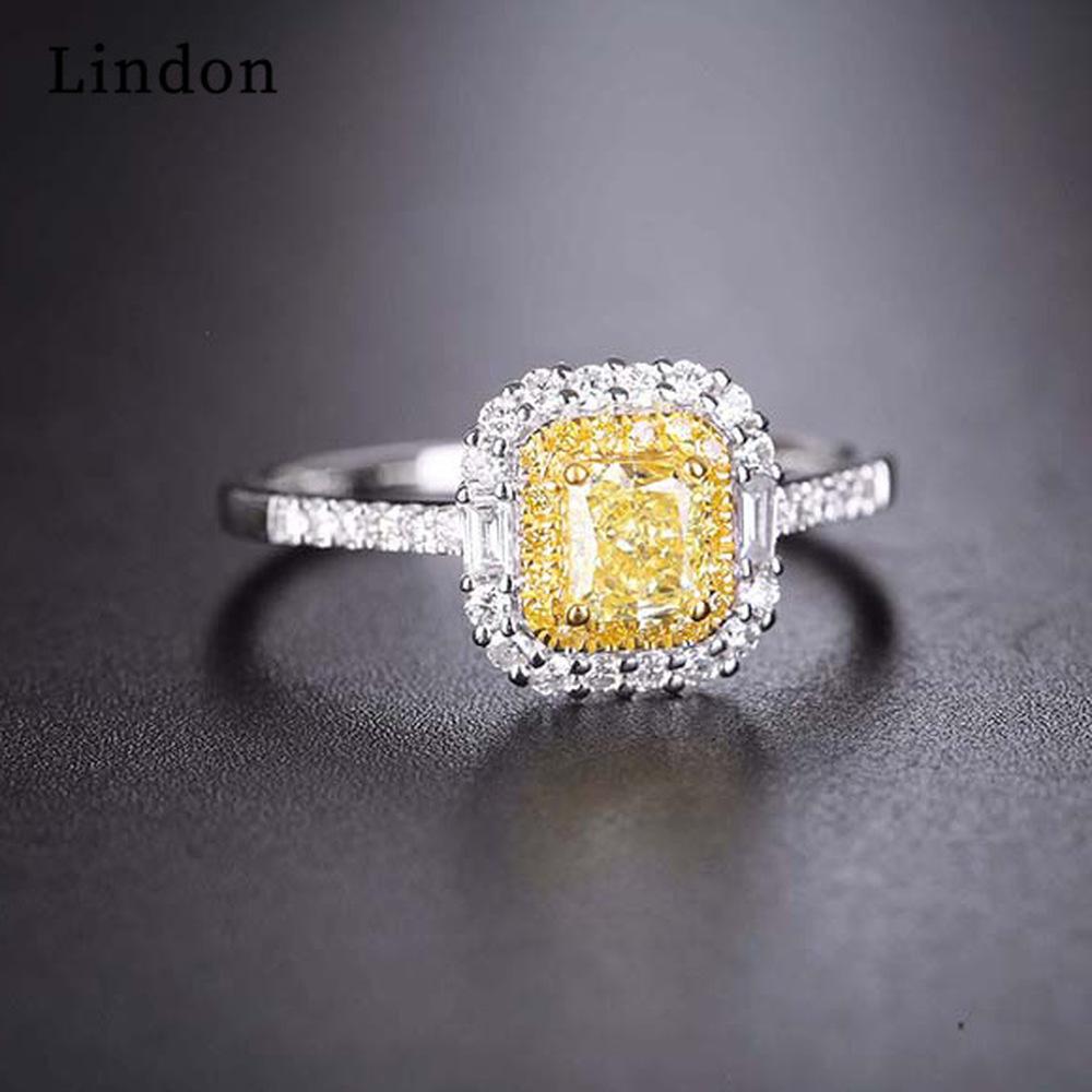 Lindon Classic Copper Alloy Zircon Ring Ladies Jewelry Wedding Promise Party Gift