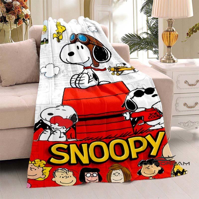 3D-Printed Classic Comic Theme Snoopy Fluffy Blanket Home Decor Collection: Sofa Throws & Shawls, Camping Blankets