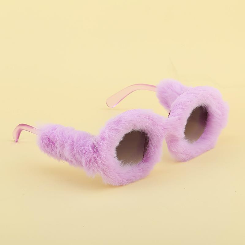 Kajila Round Frame Plush All-Inclusive Sunglasses Women'S Sunglasses Women'S Glasses Sunglasses