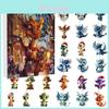 Christmas Calendar Blind Box Acrylic Cartoon Dragon Ornaments For Holiday Decor And Gift Giving