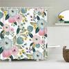 Beautiful Butterfly 3D Shower Curtains With Hooks Waterproof Fabric Flowers Printed Bathroom Curtain 180X180 Bathtub Screen