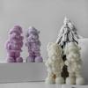Easy Demold Candle Mould Santa Claus Shaped Aromatherapy Mold Handmade Soap Mould Gypsum Holiday Decoration Supplies