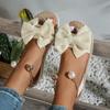 Flache Perlensandalen für Damen, Sommer 2026 Neue Große Größen Modische Blumensandalen