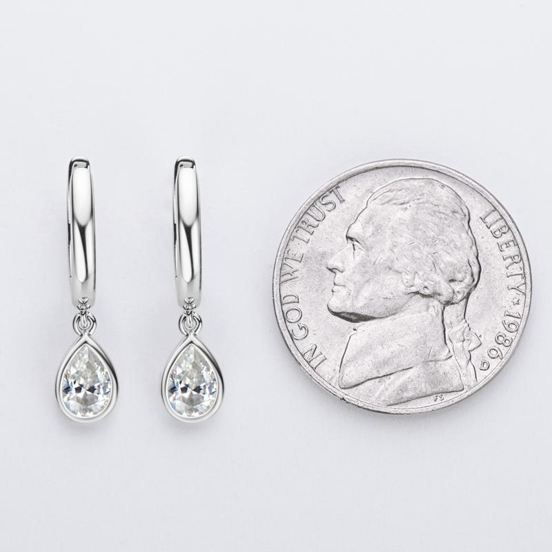 Heißer Verkauf Creolen Birnenschliff VVS-Qualität 0,5 Karat Moissanit Typ 925 Sterlingsilber Tropfenohrringe für Damen