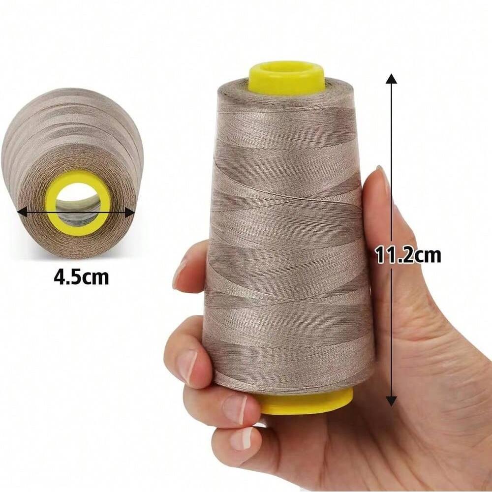 Sewing Thread 100% Polyester Spools 2 Colors 3000 Yards Wiring Denim Line Sewing Thread for Serger Sewing Machine