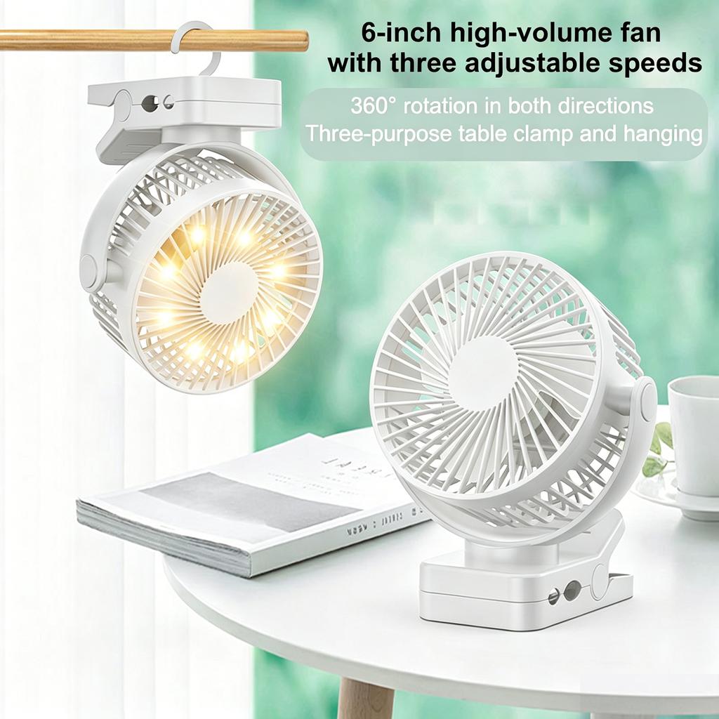 Clip On Fan with Magnetic Base USB Fan 360 degrees Rotation Horizontal and Vertical, 3 Speeds and Quiet Operation, 3