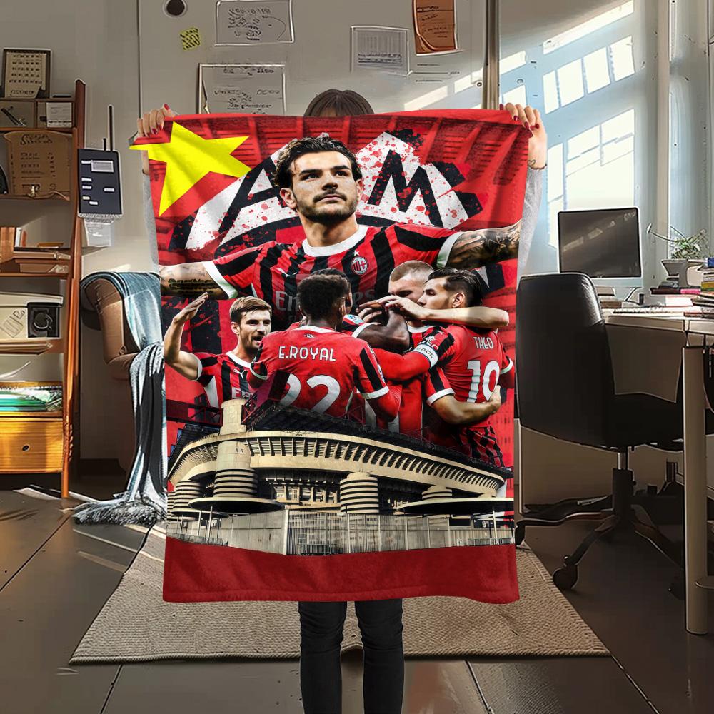 

Rossoneri Print FlAannel Blanket, High quality Comfortable for All Seasons, Home Decor, Warmth and Comfort 80cm x 120cm