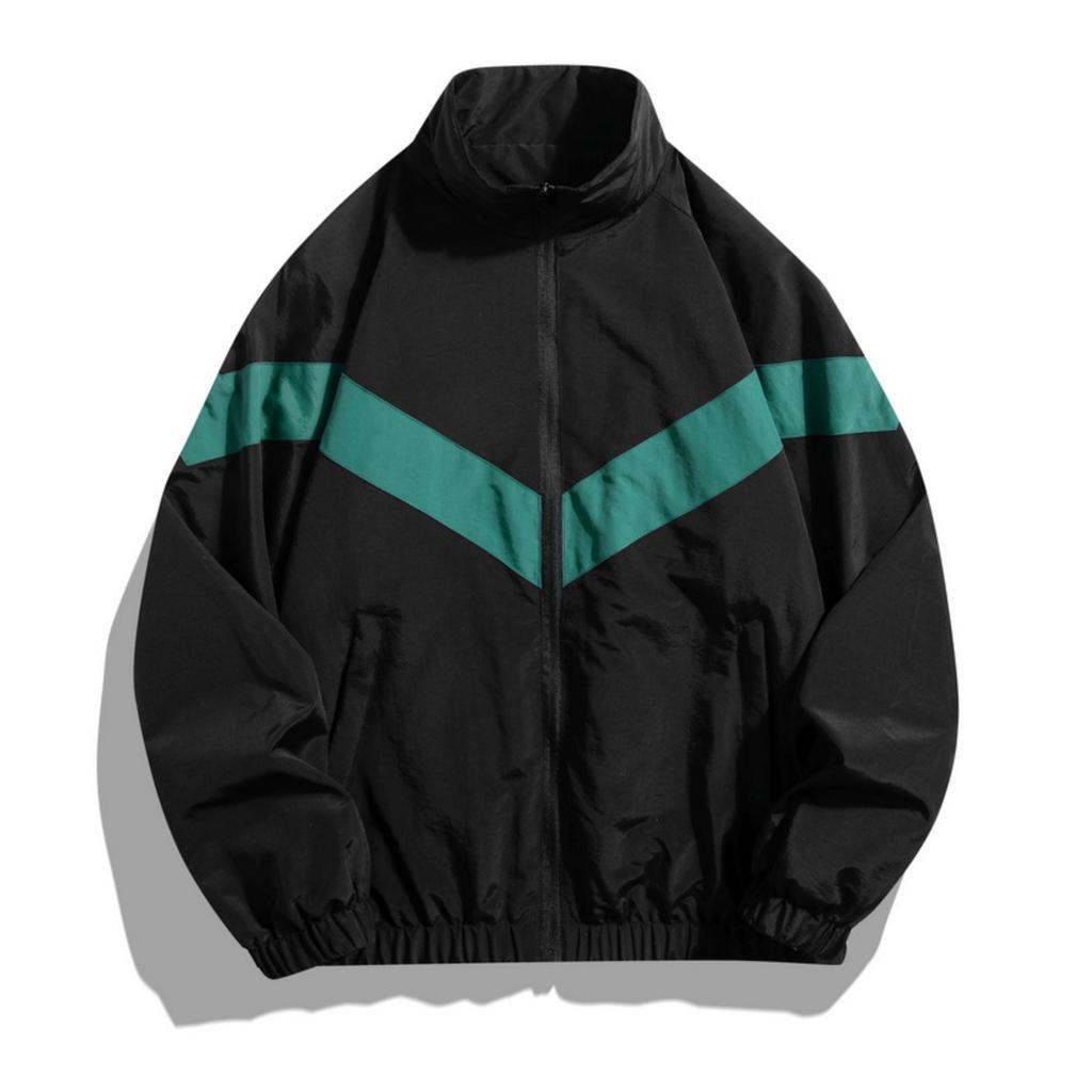 Frühling/ Jacke Herren Jugend Sport Top Herren Casual Colorblock Stehkragenjacke