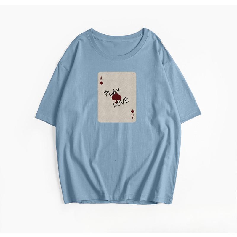 Women's Short Sleeve Printed Round Neck Loose Soft Top