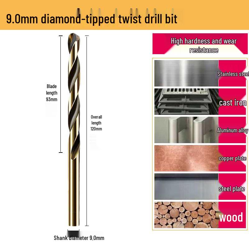 High-Strength Cobalt Stainless Steel Twist Drill Bit with Straight Shank