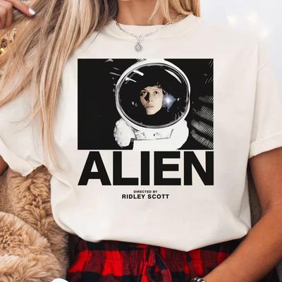 Alien Film T-Shirt Sci-Fi Horror T-Shirt Retro Filmthema T-Shirt Sommer Neu Retro Streetstyle Unisex Freizeitmode T-Shirt