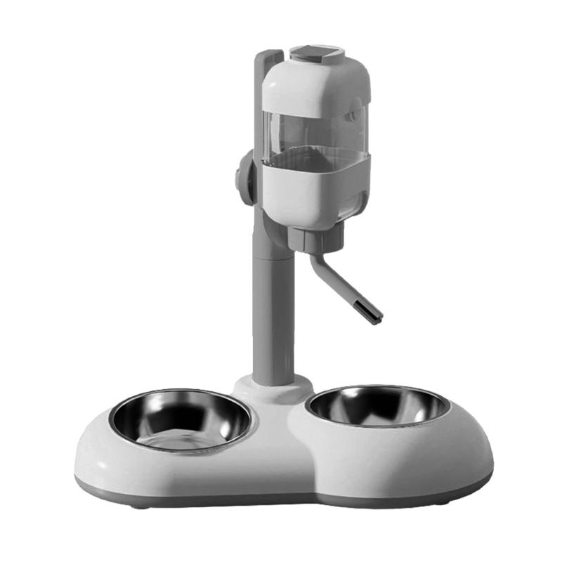Large Dog Bowl 2 in 1 Pet Feeders Water Feeder Adjustable Height Feeder Waterer Food Container Bowl
