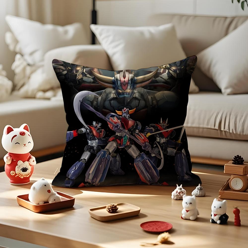 M-Mazinger Z Cushion Cover Silky Short Plush With Invisible Zipper Dustproof Sofa Pillow Cover For Home Decor