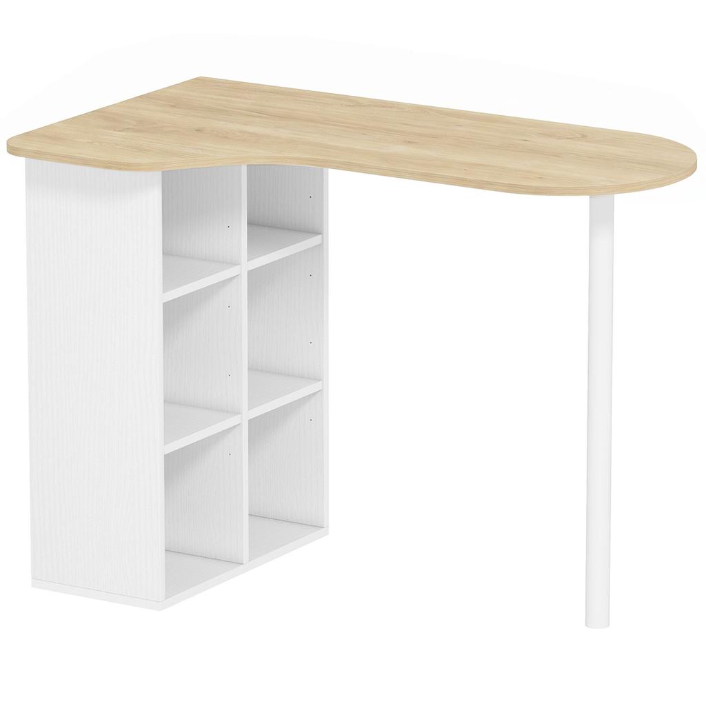 Irregular Computer Desk, Wooden, 100 x 59 cm, Oak