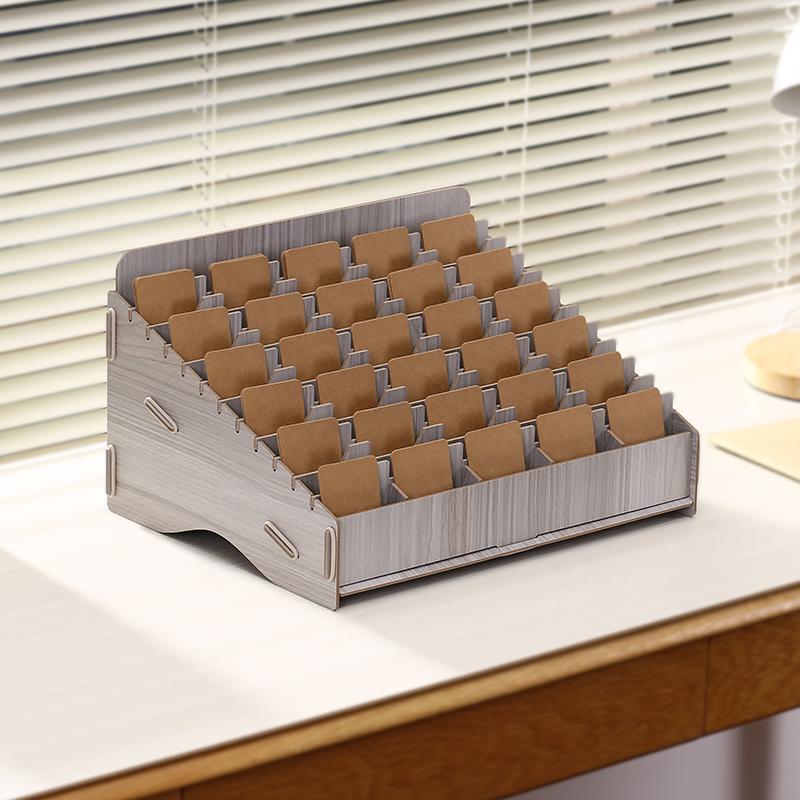 Большая многосекционная коробка для хранения визиток для рабочего стола и отелей