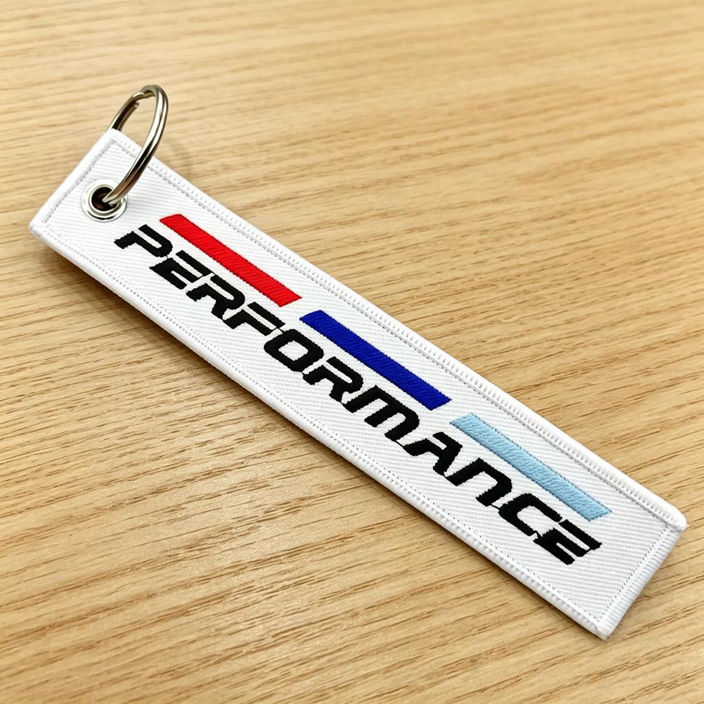 1pcs Black White Performance Emblem Lanyard Nylon Printing Logo Style Keychain For BMW M Performance E90 E60 E46 Car Accessories sdbf49