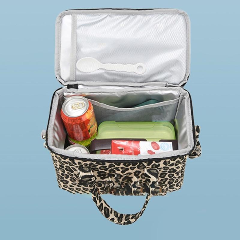 Multifunction Strollers Hangers with Secure Straps & Spacious Compartments Leopard Designs Storage Bag for Travel Parents