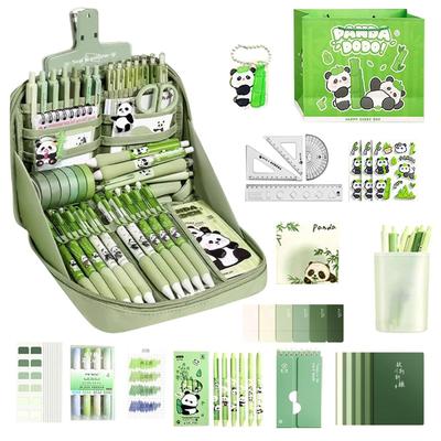 Panda Stationery Set Large Capacity Student Pencil Case Stickers Pencil Stationery Gift Learning School Supplies Full Gift Box