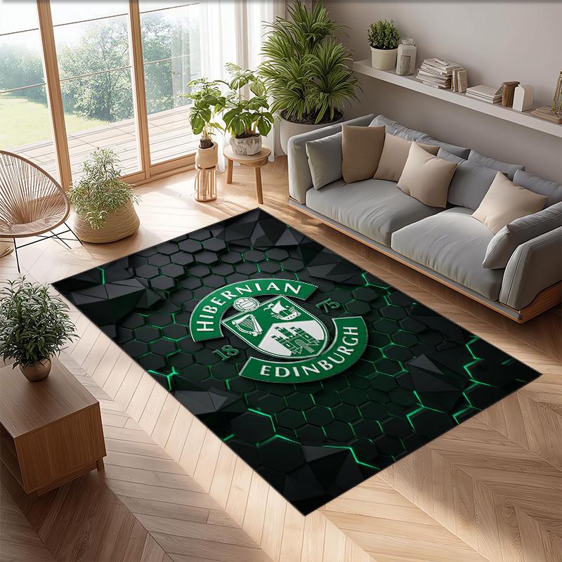 Tappeto Morbido per Pavimento Antiscivolo Hibernian FC Calcio Calcio Modello Tappeto per Interni Tappetino Decorazione Sportiva per Camera da Letto