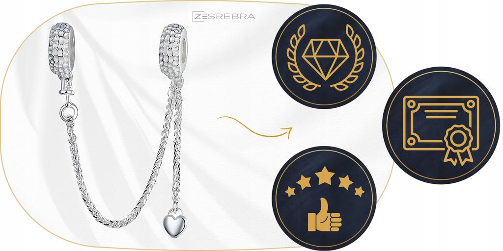 Charms Chain Security 925 Zircons Charms Pr 925