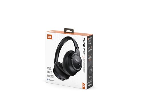 JBL TUNE 730BT Wireless Over-Ear Headphones Bluetooth Closed-Back Up To 76 Hours Playback USB Type-C Multi-Point JBL App Compatible Black