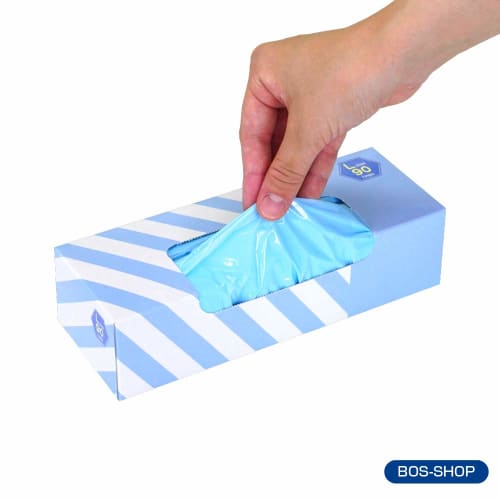 amazing odor-proof bag bos striped package set of 2/light blue l size 90 pieces for processing baby diapers, pet poop, food waste, sanitary items, etc