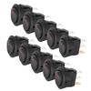 10PCs Round Rocker ON/OFF 12V Waterproof  Switch LED Spotlighting Silver Terminal 3‑Pin