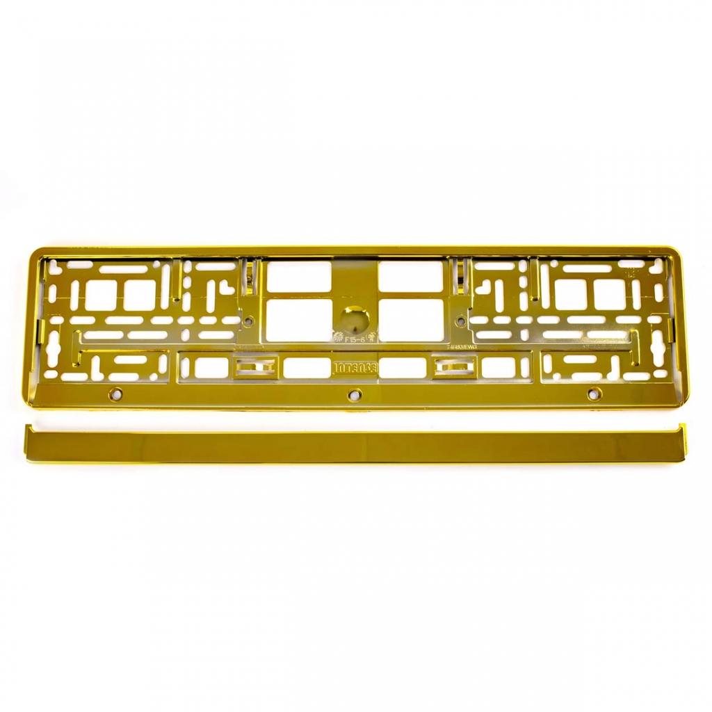 License Plate Frame, Metallic Gold, AMIO-03179