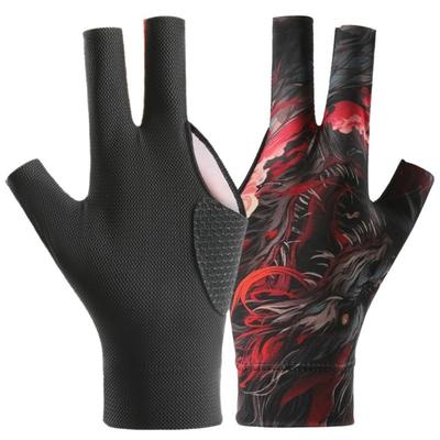 Guante de Billar Antideslizante Guantes Elásticos de Entrenamiento de Billar Guante de Tres Dedos Accesorios de Fitness