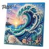 DIY Faux Pearl Painting Kit Ocean Kit, Marine Life 3D Art Coastal Wall Decor Sea Turtle Fish Picture Craft Set for Adults, Home Beach House