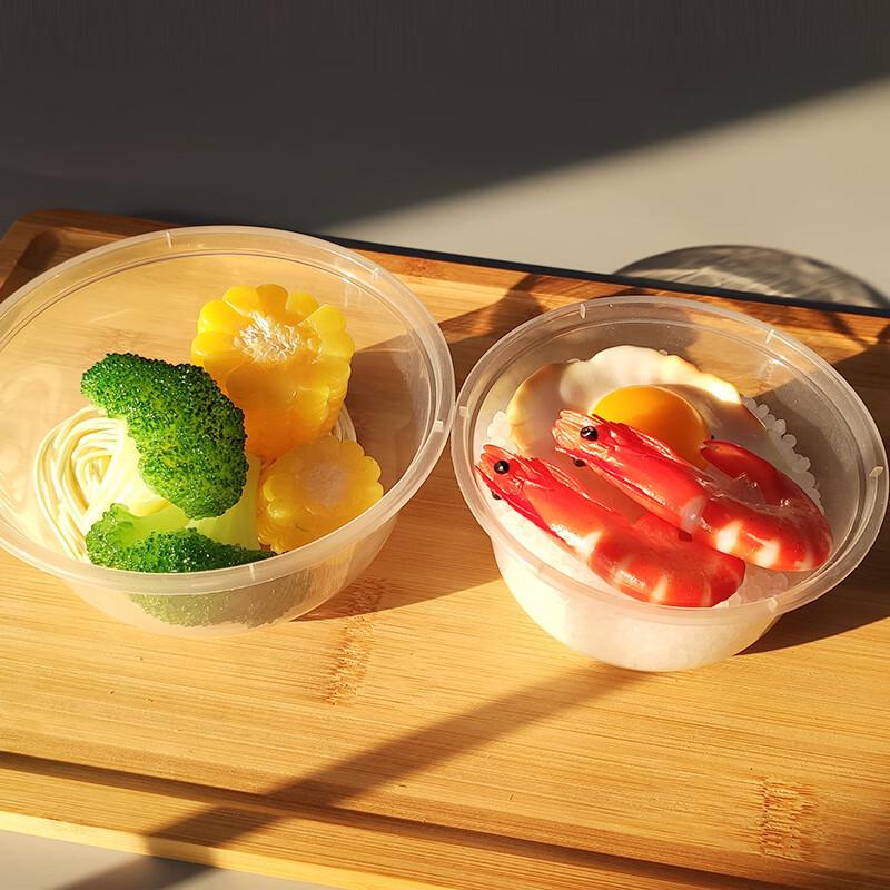 Disposable Transparent Plastic Round Food Containers with Lids